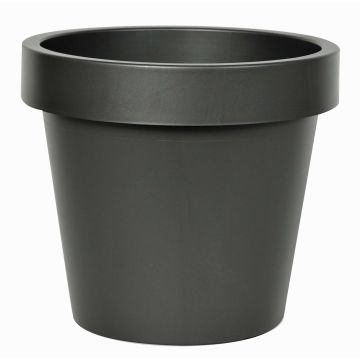 Cache-pot en plastique noir mat VOTHY, 18cm, Ø20cm