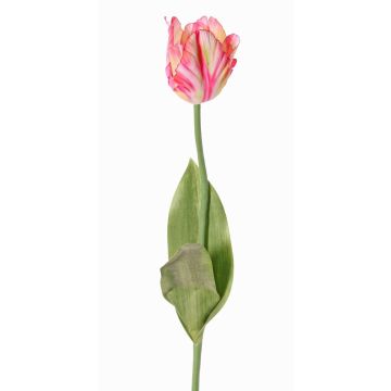 Fleur en tissu Tulipe perroquet UAKARI, rose-crème-vert, 65cm, Ø6cm Fleur en tissu Tulipe perroquet UAKARI, rose-crème-vert, 65cm, Ø6cm