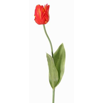 Fleur en tissu Tulipe perroquet UAKARI, rouge-orange-vert, 65cm, Ø6cm