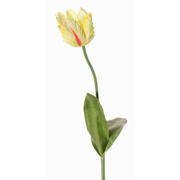 Fleur en tissu Tulipe perroquet UAKARI, jaune-vert-fuchsia, 65cm, Ø6cm