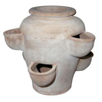 Étagère à herbes aromatiques et pot de fleurs ILMORA en terre cuite, fait main, marron, 48 cm, Ø 50 cm Étagère à herbes aromatiques et pot de fleurs ILMORA en terre cuite, fait main, marron, 48 cm, Ø 50 cm