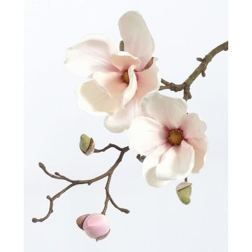 Fleur artificielle Magnolia MALBINE, blanc-rose, 50cm, Ø6-10cm