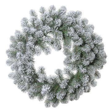Couronne décorative en sapin FRANKLIN, enneigée, blanc-vert, Ø60cm Couronne décorative en sapin FRANKLIN, enneigée, blanc-vert, Ø60cm