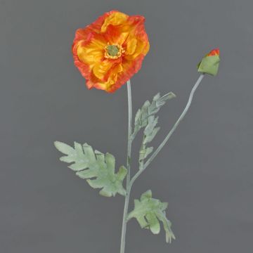 Fleur artificielle coquelicot LISSIE, orange, 70cm, Ø12cm