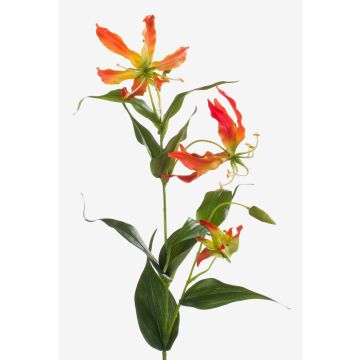 Fleur textile Gloriosa FUJITA, orange-jaune, 80cm, Ø15cm