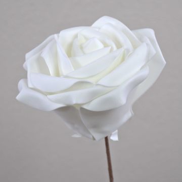 Rose artificielle en mousse synthétique REGINE, blanche, 30 cm, Ø 16 cm Rose artificielle en mousse synthétique REGINE, blanche, 30 cm, Ø 16 cm