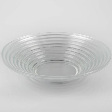 Coupelle rainurée SELMA en verre, DELUXE, transparent, 6cm, Ø27cm
