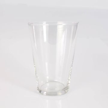 Vase conique JENNY EARTH en verre, transparent, 19,5cm, Ø 14cm