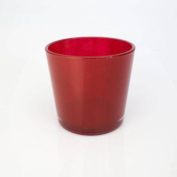 Cache-pot / Vase ALENA en verre, rouge, 16cm, Ø17cm