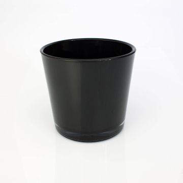 Cache-pot / Vase ALENA en verre, noir, 16cm, Ø17cm Cache-pot / Vase ALENA en verre, noir, 16cm, Ø17cm