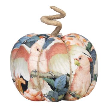 Citrouille décorative AKUNA en coton, faite main, motif kakadu, multicolore, Ø 18 cm
