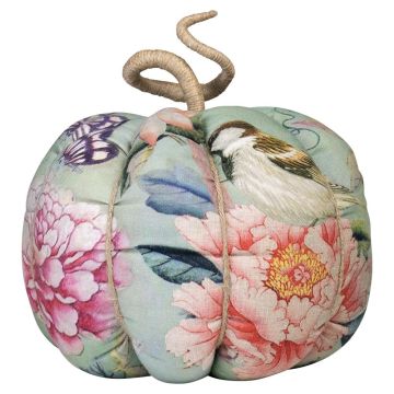 Citrouille décorative AKUNA en coton, faite main, motif papillon-oiseau, multicolore, Ø 23 cm