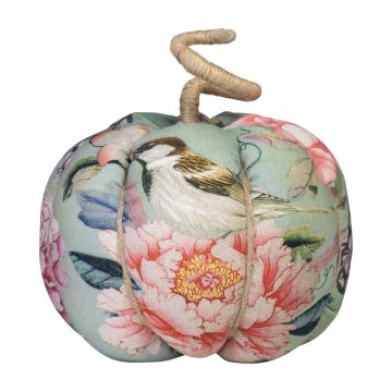 Citrouille décorative AKUNA en coton, faite main, motif papillon-oiseau, multicolore, Ø 18 cm