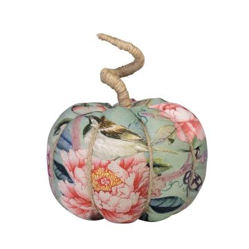 Citrouille décorative AKUNA en coton, faite main, motif papillon-oiseau, multicolore, Ø 13 cm