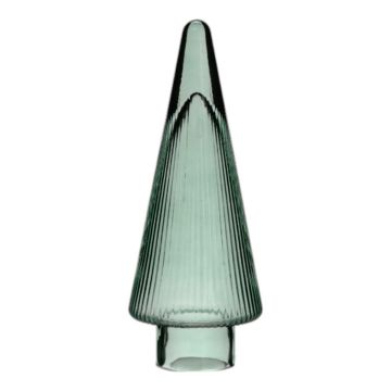 Sapin de Noël décoratif en verre RICON, métallisé, vert, 26 cm, Ø 9,5 cm