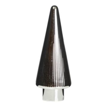 Sapin de Noël décoratif en verre RICON, métallisé, argent, 31,5 cm, Ø 11,5 cm