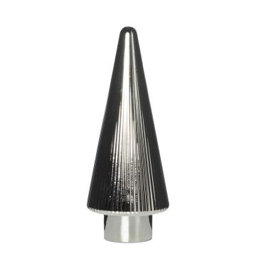 Sapin de Noël décoratif en verre RICON, métallisé, argent, 26 cm, Ø 9,5 cm