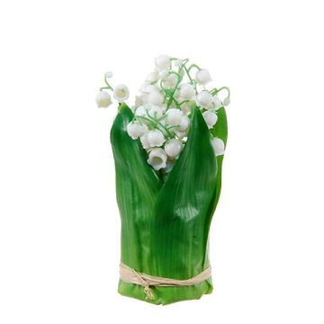 Composition florale artificielle de muguets IKENNA, blanche, 15cm, Ø6cm
