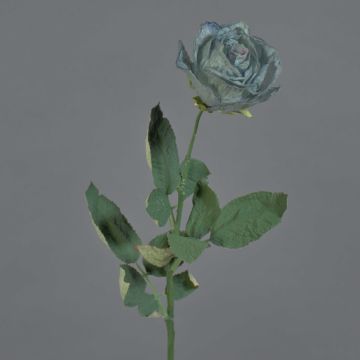 Fausse rose FREIDA, collection écologique, gris-bleu clair, 65cm, Ø7cm
