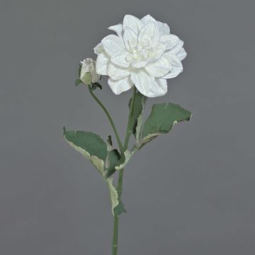 Branche fleurie artificielle Dahlia GINGER, collection écologique, blanc-lilas, 60cm, Ø10cm