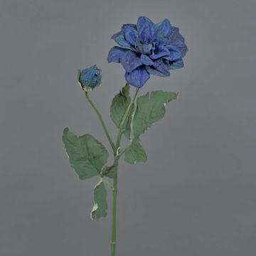 Branche fleurie artificielle Dahlia GINGER, collection écologique, bleu royal, 60cm, Ø10cm