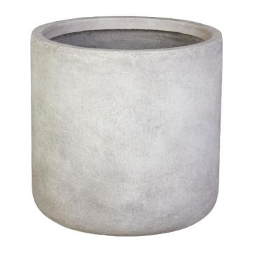 Cache-pot rond NARUKO, 3 pièces, fibre de verre, gris, 25x27cm, 32x34cm, 41x42cm