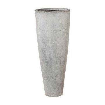 Vase à plantes rond NARUKO, 3 pièces, fibre de verre, gris, 25x60cm, 33x80cm, 41x100cm