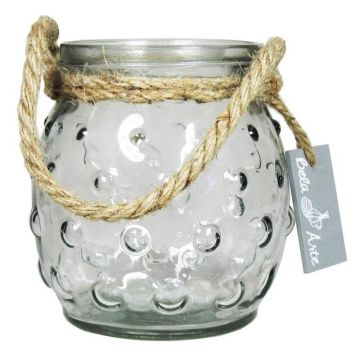 Vase sphérique NAKIS en verre, à pois, avec cordon, transparent, 12,5 cm, Ø 12 cm Vase sphérique NAKIS en verre, à pois, avec cordon, transparent, 12,5 cm, Ø 12 cm