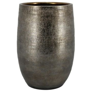 Vase en céramique ILSE avec effet marbré, doré, 30 cm, Ø 23 cm