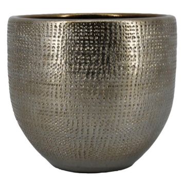 Pot de fleurs en céramique ILSE avec effet marbré, doré, 36 cm, Ø 39 cm Pot de fleurs en céramique ILSE avec effet marbré, doré, 36 cm, Ø 39 cm