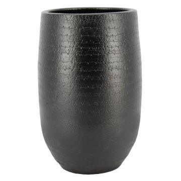 Vase d’ornement en céramique DEIRA avec veinures, noir mat, 50cm, Ø29cm Vase d’ornement en céramique DEIRA avec veinures, noir mat, 50cm, Ø29cm
