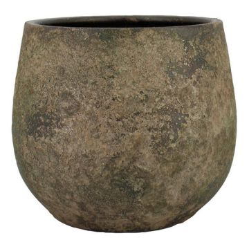 Cache-pot en céramique AROON avec veinures, vert antique, 13cm, Ø16cm Cache-pot en céramique AROON avec veinures, vert antique, 13cm, Ø16cm