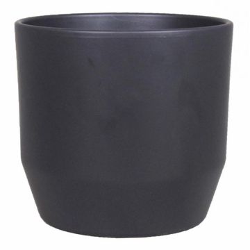 Pot de fleurs en céramique LENAS, anthracite mat, 16cm, Ø17,5cm