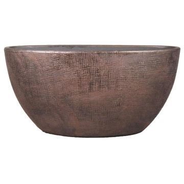 Pot ovale en céramique AGAPE avec veinure, cuivre, 49x20x25cm