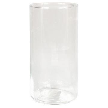 Vase à fleurs cylindrique SANNY en verre, transparent, 20cm, Ø10cm