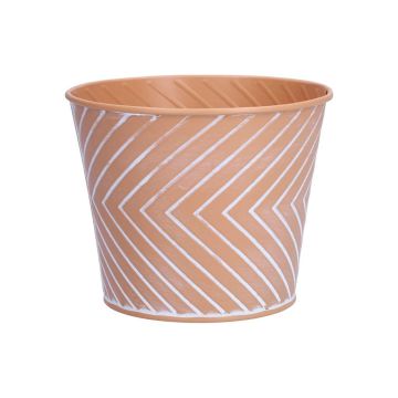 Blumentopf CENDRINE Zink, Linienmuster, orange, 9,3cm, Ø11,5cm Blumentopf CENDRINE Zink, Linienmuster, orange, 9,3cm, Ø11,5cm