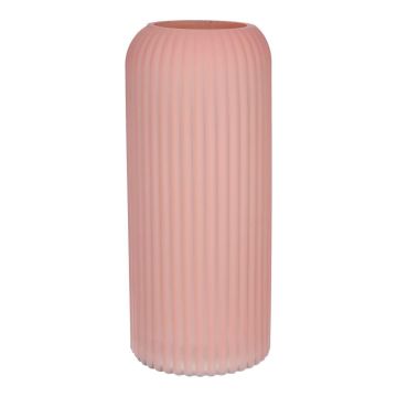 Vase en verre ALBURGIS rainuré, vieux rose mat, 25 cm, Ø 10 cm Vase en verre ALBURGIS rainuré, vieux rose mat, 25 cm, Ø 10 cm