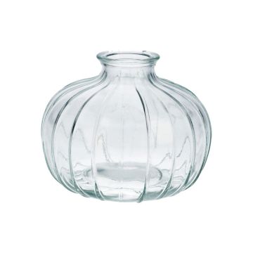 Vase décoratif ALFHARD, en verre rainuré, transparent, 8,5cm, Ø10,5cm Vase décoratif ALFHARD, en verre rainuré, transparent, 8,5cm, Ø10,5cm