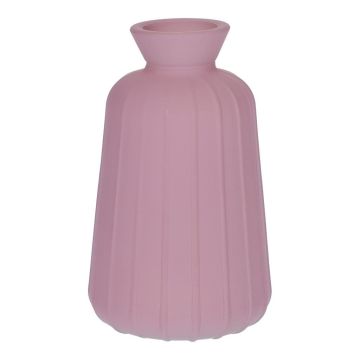 Flacon décoratif en verre TATIANA rainurée, mauve mat, 11cm, Ø6,5cm Flacon décoratif en verre TATIANA rainurée, mauve mat, 11cm, Ø6,5cm