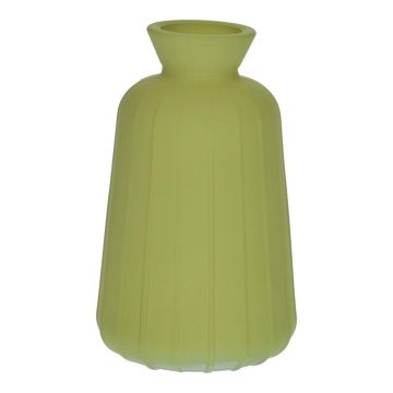 Flacon décoratif en verre TATIANA rainurée, vert olive mat, 11cm, Ø6,5cm Flacon décoratif en verre TATIANA rainurée, vert olive mat, 11cm, Ø6,5cm