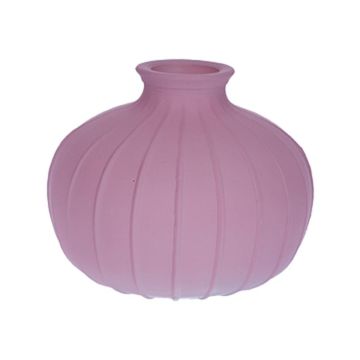 Vase à fleurs ALFHARD, verre rainuré, mauve mat, 8,5 cm, Ø 10,5 cm Vase à fleurs ALFHARD, verre rainuré, mauve mat, 8,5 cm, Ø 10,5 cm