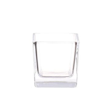 Bougeoir KIM AIR en verre, transparent, 6x6x6cm