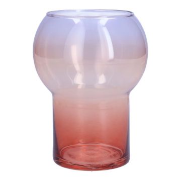 Vase coloré ONOFRIO en verre, violet-rose-laque-transparent, 16cm, Ø12cm