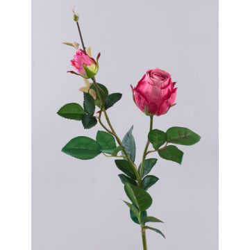 Rose synthétique CARUSA, fuchsia, 80cm, Ø8cm