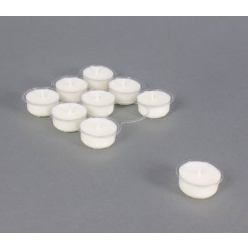 Bougies chauffe-plat en paquet de 9 MISSI, blanc, 1,8cm, Ø4cm, 5h