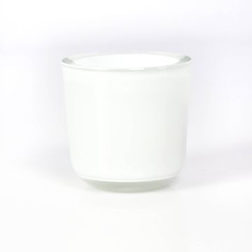Bougeoir / Photophore en verre NICK, blanc, 8cm, Ø8cm