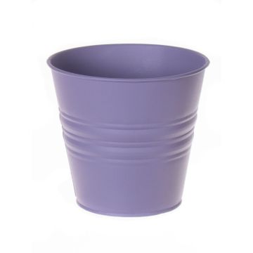 Pot rond en zinc MICOLATO avec rainures, lilas, 12cm, Ø13,5cm