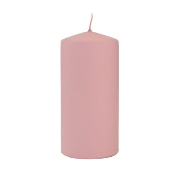 Bougie votive LYCANTHIA, Frosted Pastel, vieux rose, 15cm, Ø7cm, 63h