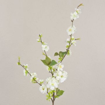 Branche décorative de cerisier en fleurs VALESKA, blanc, 85cm