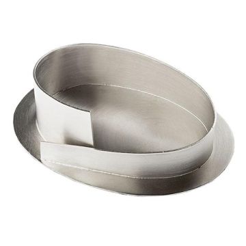 Bougeoir ovale en laiton KATALEYA, pour bougies d'environ 6 x 9 cm, brossé mat, argent, 12 cm Bougeoir ovale en laiton KATALEYA, pour bougies d'environ 6 x 9 cm, brossé mat, argent, 12 cm